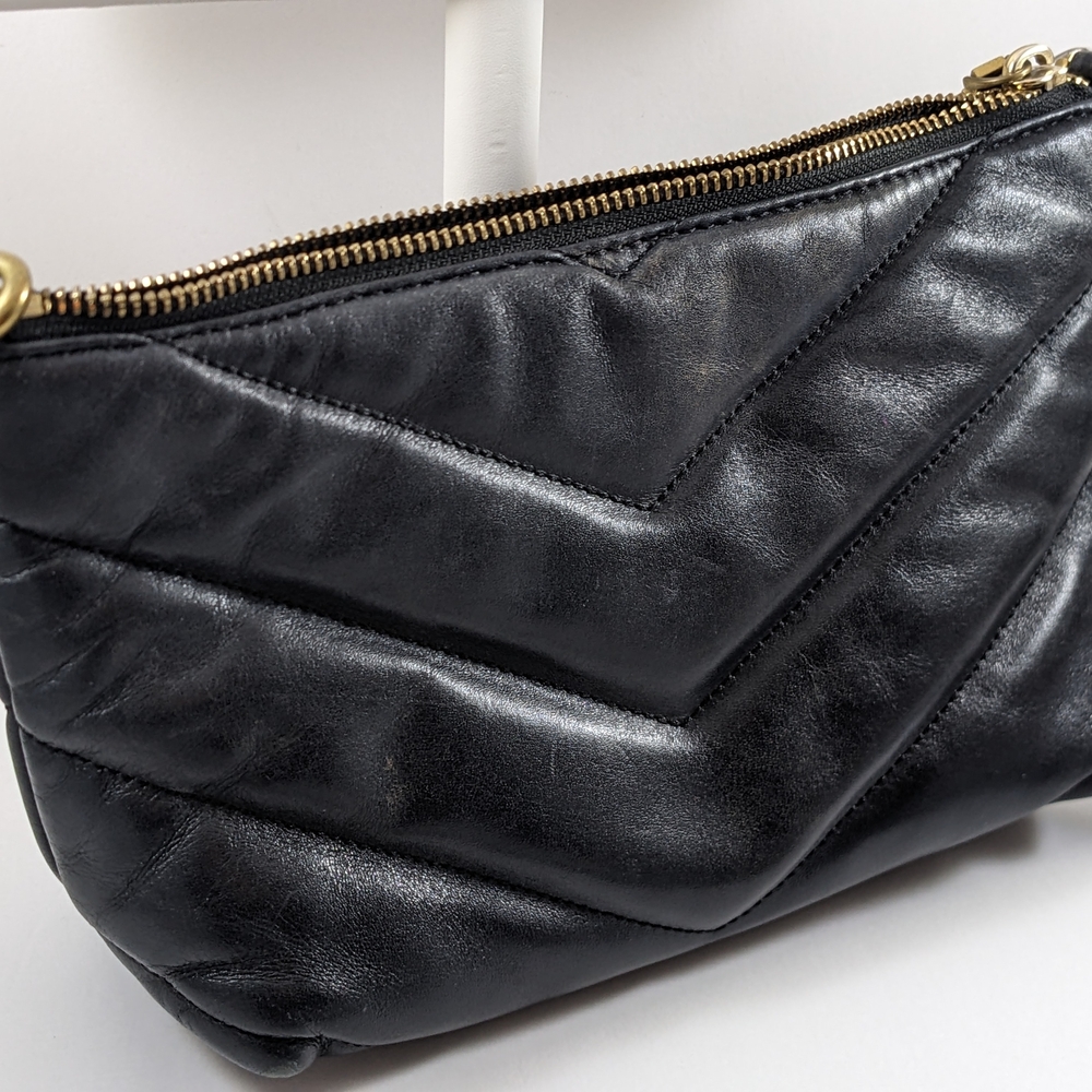 Rebecca Minkoff Black Quilted Leather Edie Crossbody with Gold Chain - Picture 15 of 16